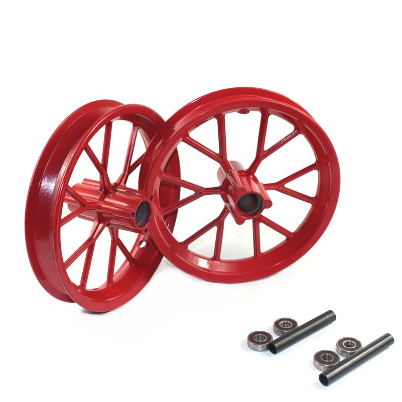 Paire avant arrière 121/2x2.75 pneu roue jante remplacement pour 49cc Mini Moto Pocket Dirt Bike, rouge: Front and rear hub