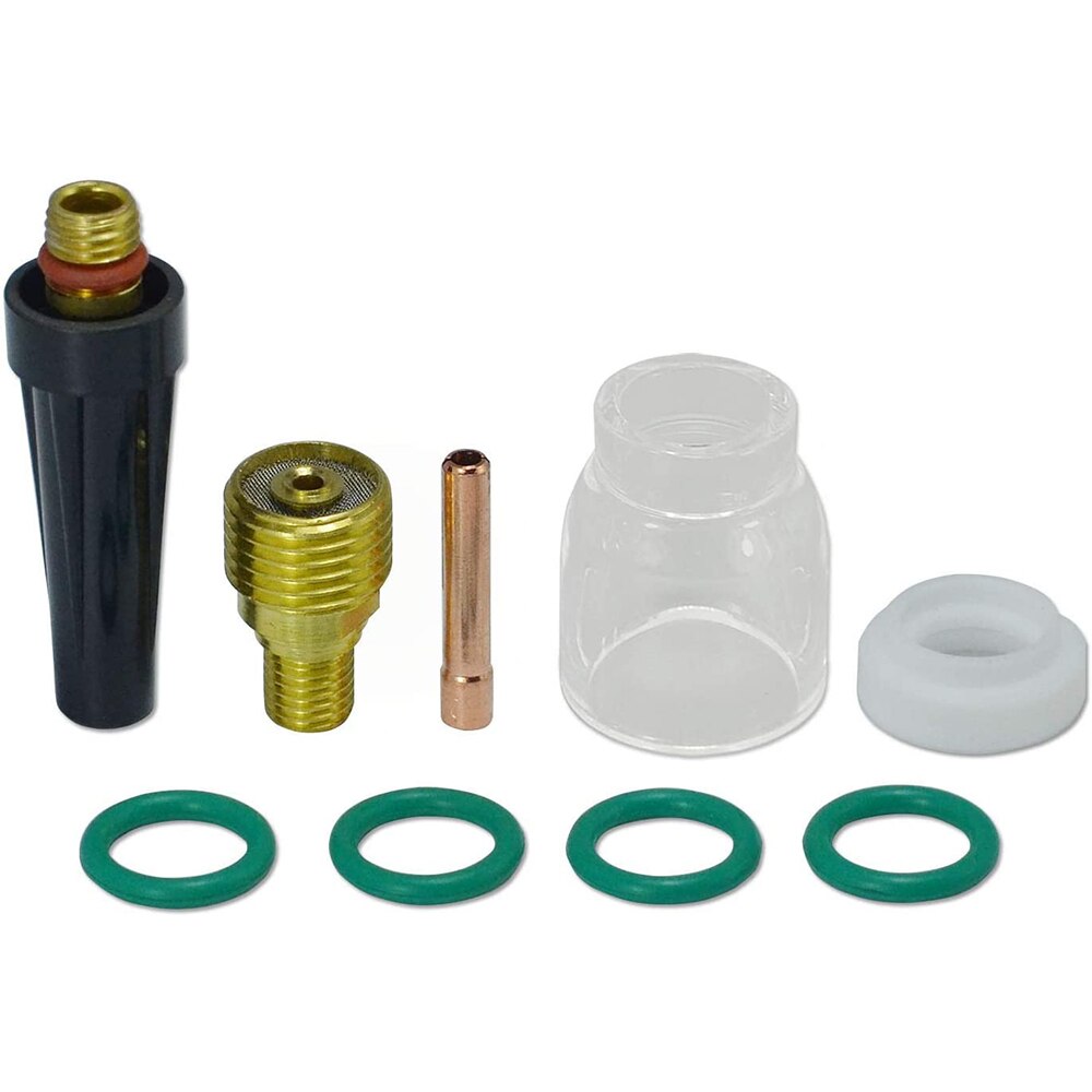 9pcs TIG Gas Lens Collets Body Pyrex Glass Cup TIG Insulators Cup Gaskets，Medium Back Cup Assorted kit TIG Welding Torch: Pyrex Cup 7 9pcs