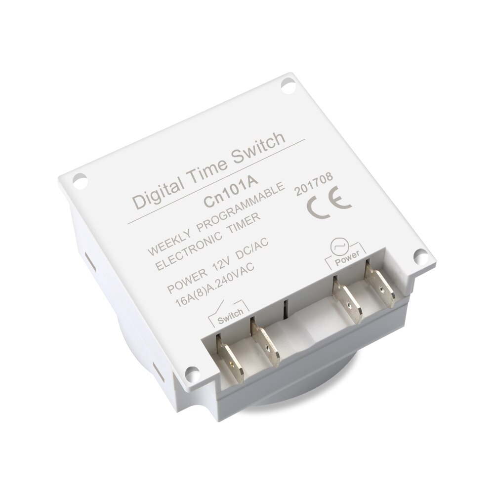 DC 12V 16A LCD Electronic Digital Power Programmable Timer Round Time Relay Switch Support 17 times Daily Weekly CN101A
