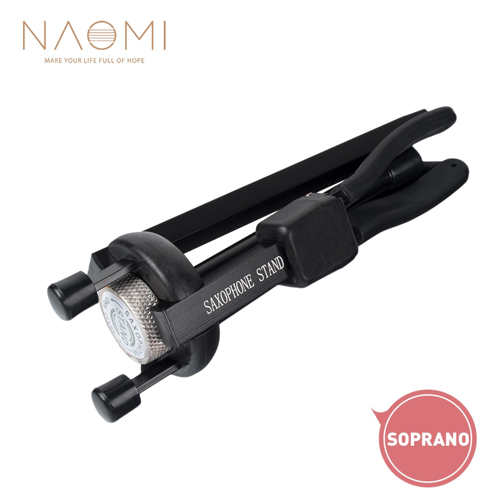 Naomi Portable Folding Soprano Saxophone Bracket Tripod Standing Metal Leg Detachable Saxophone Foldable