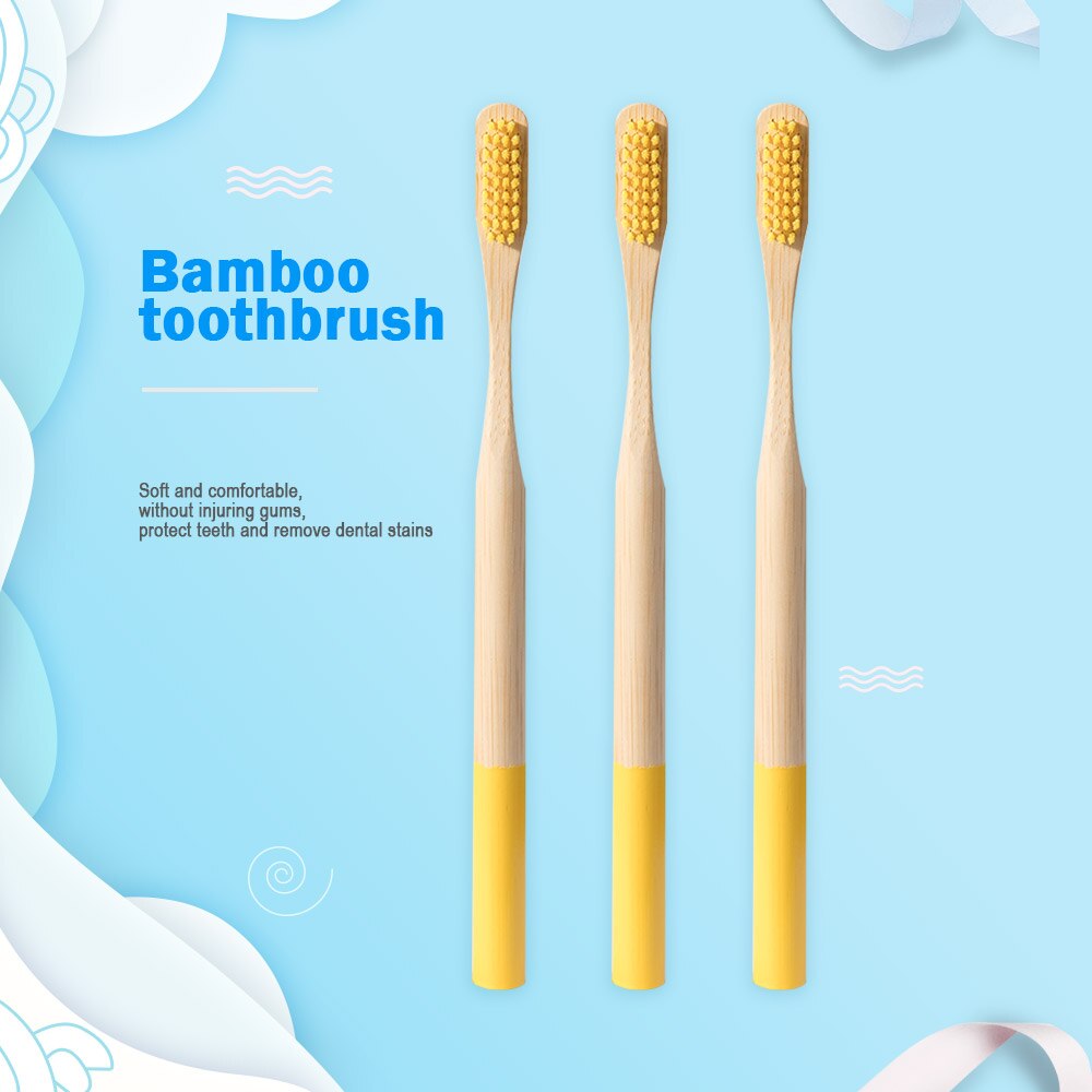 Miljövänligt trä regnbågtandborste bambu 12/13 st tandborste bambufiber träskaft tandborste blekning färgglad