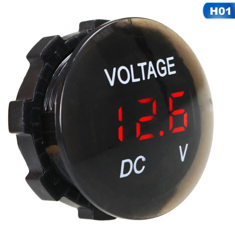 Digitale Voltmeter Led Ammeter Auto Motor Vrachtwagen Dc 12 V-24 V Led Panel Digital Voltage Volt Meter Display voltmeter: H01