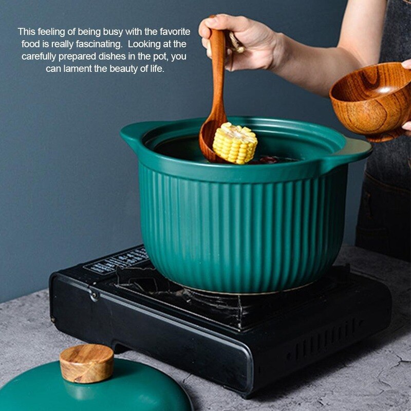 Casserole Stew Pot Ceramic Cooking Pot With Lid Soup Pot Large Capacity High Temperature Resistant Casserole Thermal Cooker