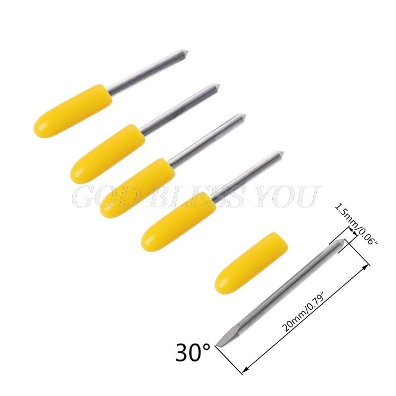 5Pcs 30 45 60 Degree Blade Cutting Plotter For Mimaki Vinyl Cutter Blade Set: Yellow 30 Gegree