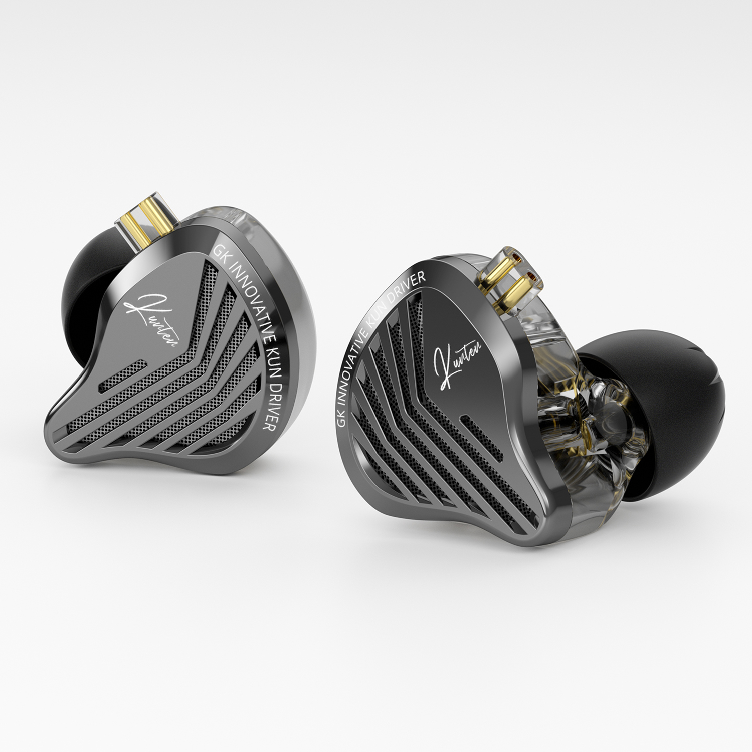GK KUNTEN HiFi Bedrade Koptelefoon Zware Bas 3.5mm Type-C Dual Zilveren Kabel In-Ear Oordopjes met Microfoon voor Gaming Muziek PK KZ