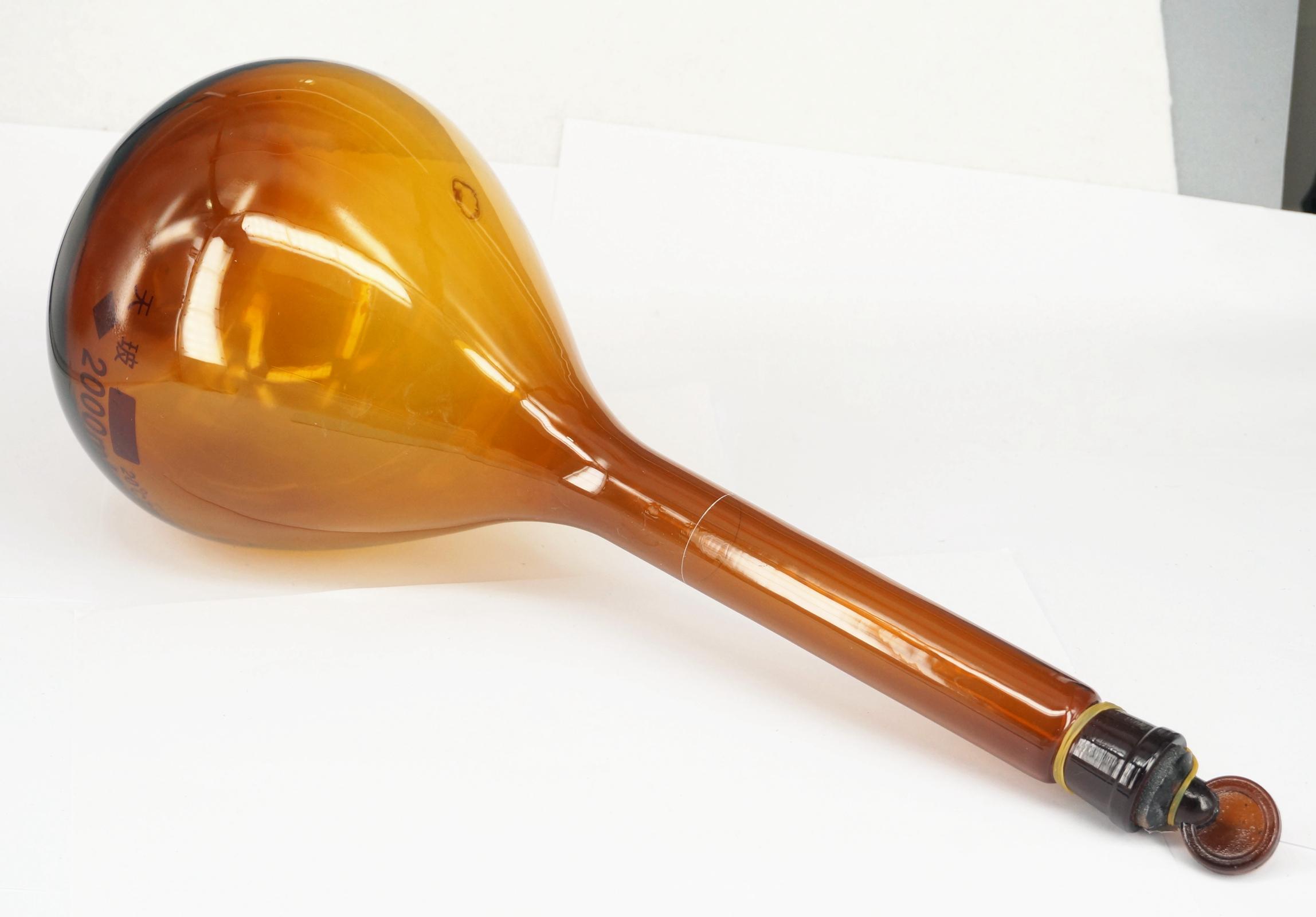 2000ml Graduated Labrotary Brown Glass Liquid Volumetric Flask with Glass Stopper