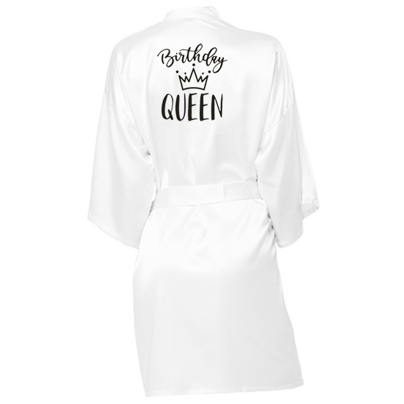 Verjaardag Queen &amp; Squad Wedding Party Bruid Robe Badjas Satijnen Bruids Pyjama Bridal Party Gewaden Bruidsmeisje Gewaden
