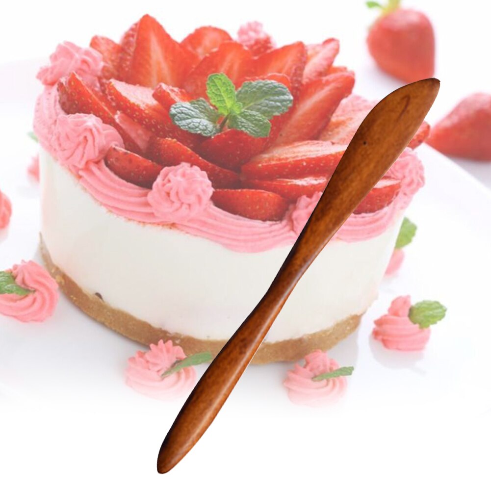 Houten bestek, feestbenodigdheden, mes, kaas, boter, dessert, bakvorm, snoep, jam, taart