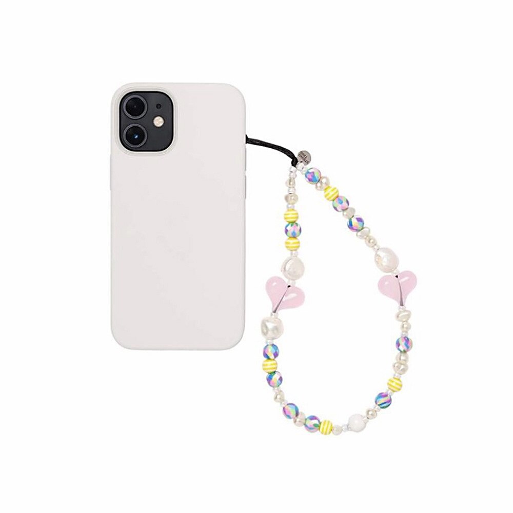 Colorful Beads Mobile Phone Chain Lanyards for Women Girls Bohemia Heart Pearl Rope For Phone Case Hanging Cord CellPhone Strap