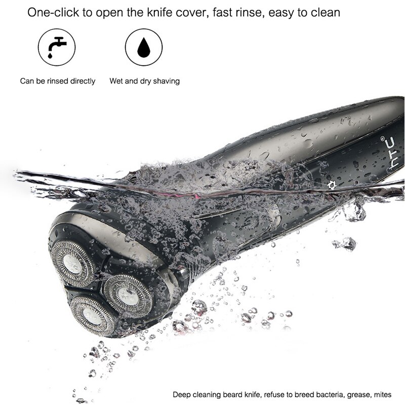 HTC GT-626 Electric Original Face shaver Razor Men Washable Hair Mover USB Rechargeable Shaving Beard Barber Machine