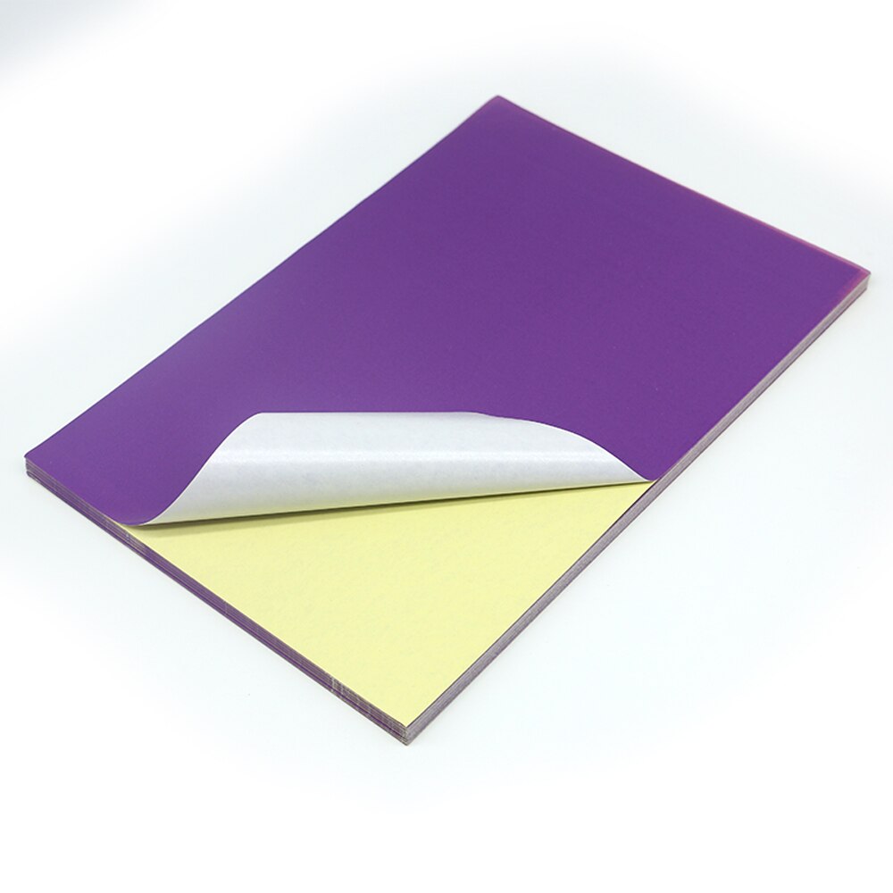 Colorful a4 Paper Self-adhesive Printer Paper Writable A4 Stickers: Purple
