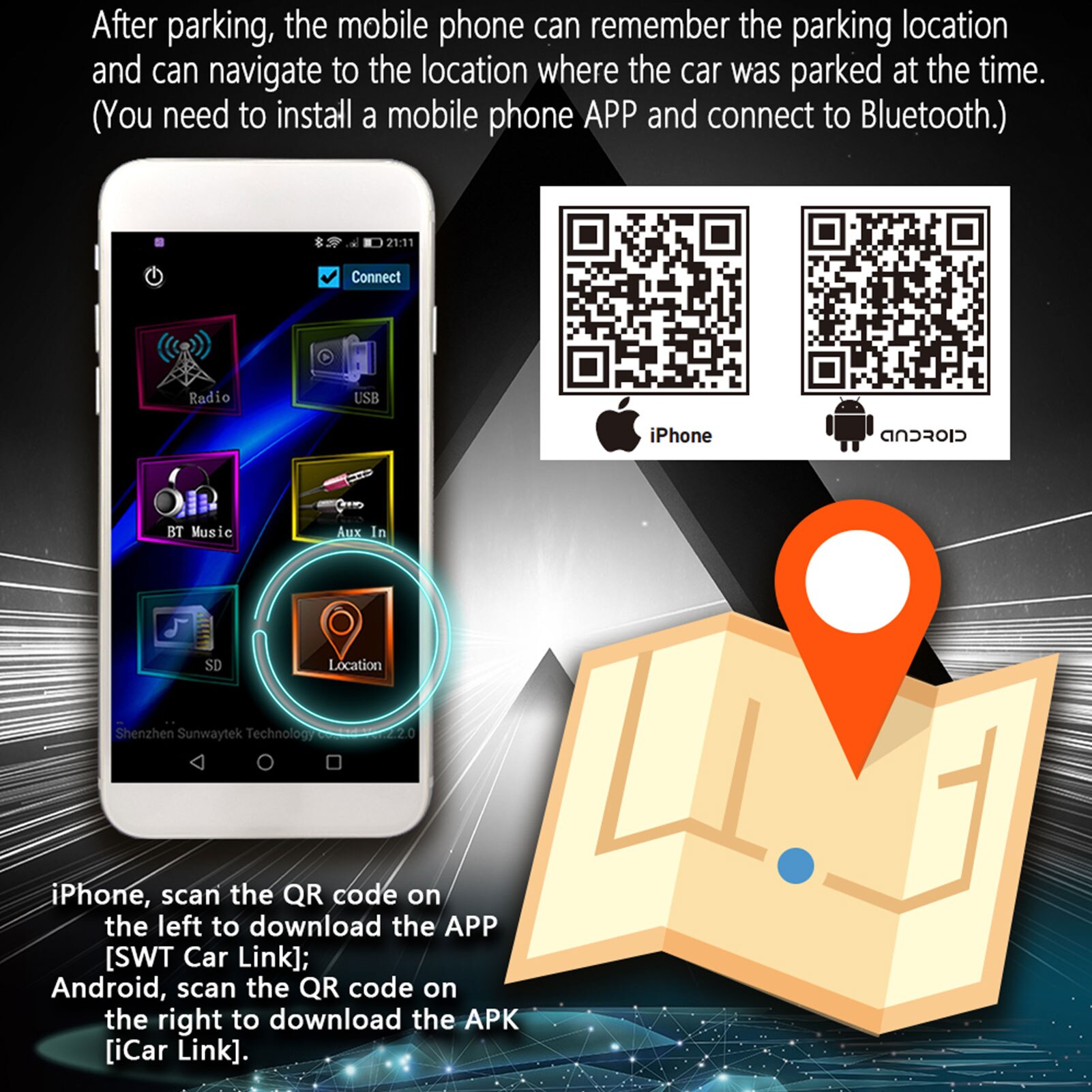 1Din In-Dash Car Radio Car Stereo MP3 Player Bluetooth FM AM Car Radio Audio Music MP3 Player 12V USB/SD/AUX-IN