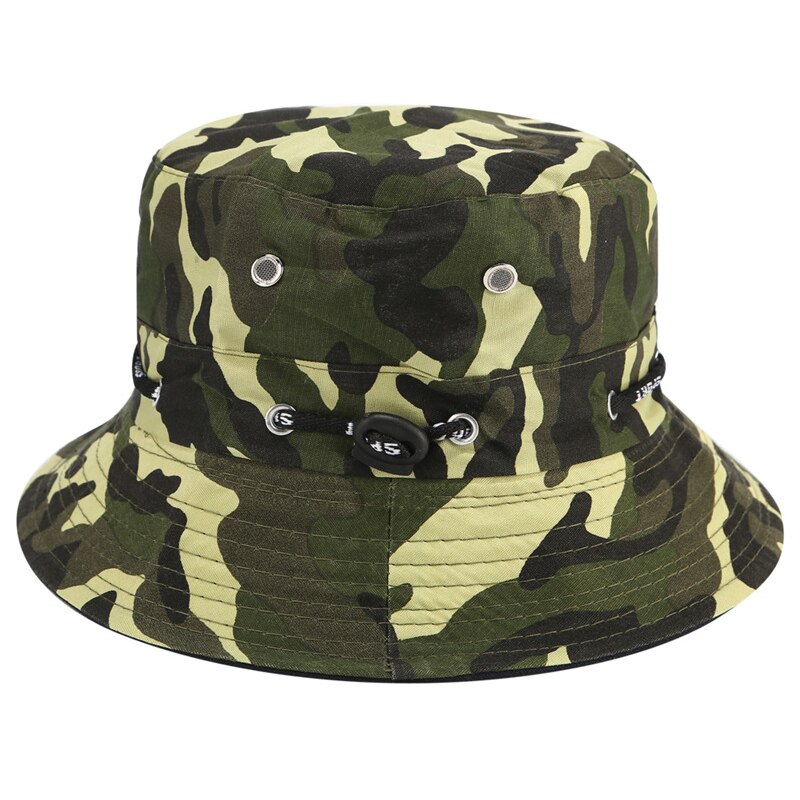 Mandlig fru bomuld sammenfoldelig fisker camouflage hat udendørs fritid solskærm bjergbestigning gå fiskeri cap tidevand: Camouflage b