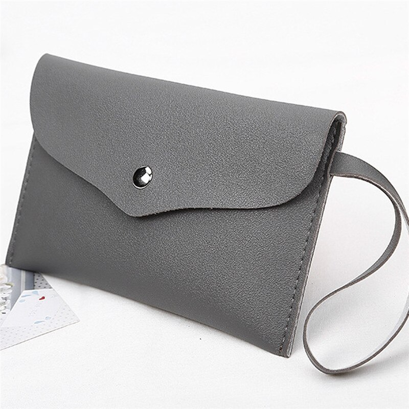 Zipper Women Leather Slim Wallet Simple Female Purse Clutch Thin Wristlet Phone Coin Credit Card Holder Dollar