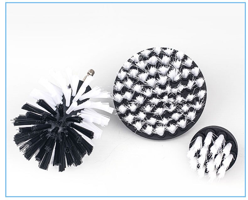 Drill Brush Set All Purpose Cleaner Scrubbing Brushes for Bathroom Surface Grout Tile Tub Shower Kitchen Auto Care Cleaning Tool: White 3pcs