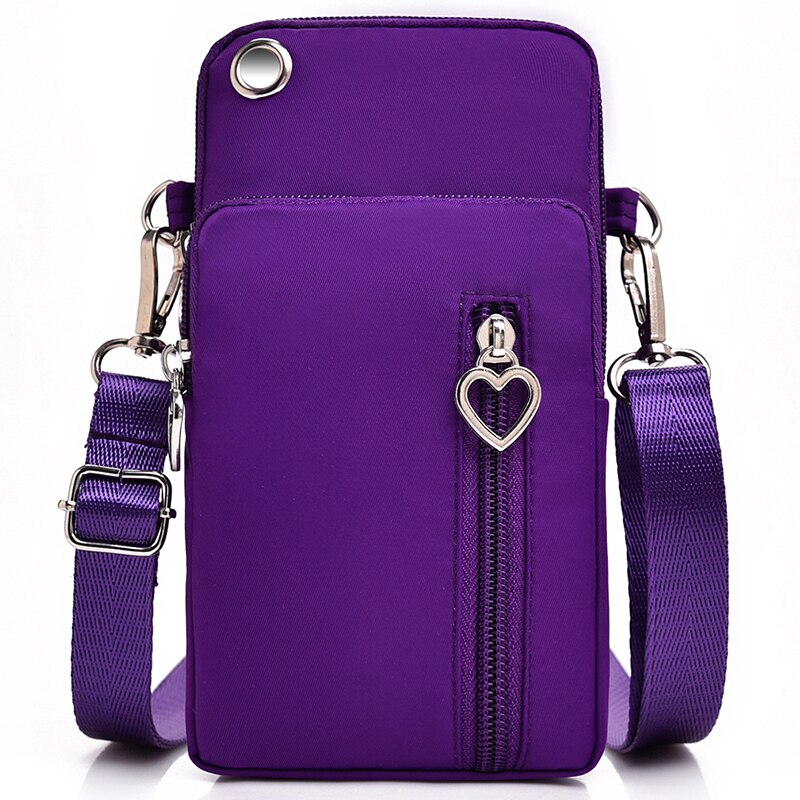 Mannen Vrouw Messenger Bag Mini Schoudertas Diagonaal Multifunctionele Mobiele Telefoon Zak Outdoor Oortelefoon Pouch Sporttas: Purple