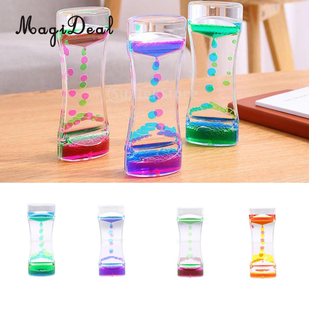 MagiDeal 1Pc Floating Color Mix Oil Liquid Bubbler Motion Timer Hour Glass for Home Room Office Decor Novelty Birthday