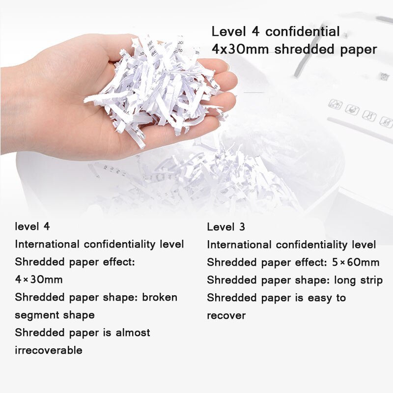 3.5L Mini Portable Document Shredder Deeltje Stille En Vertrouwelijke Gegevens Papier Elektrische Automatische Desktop Shredder