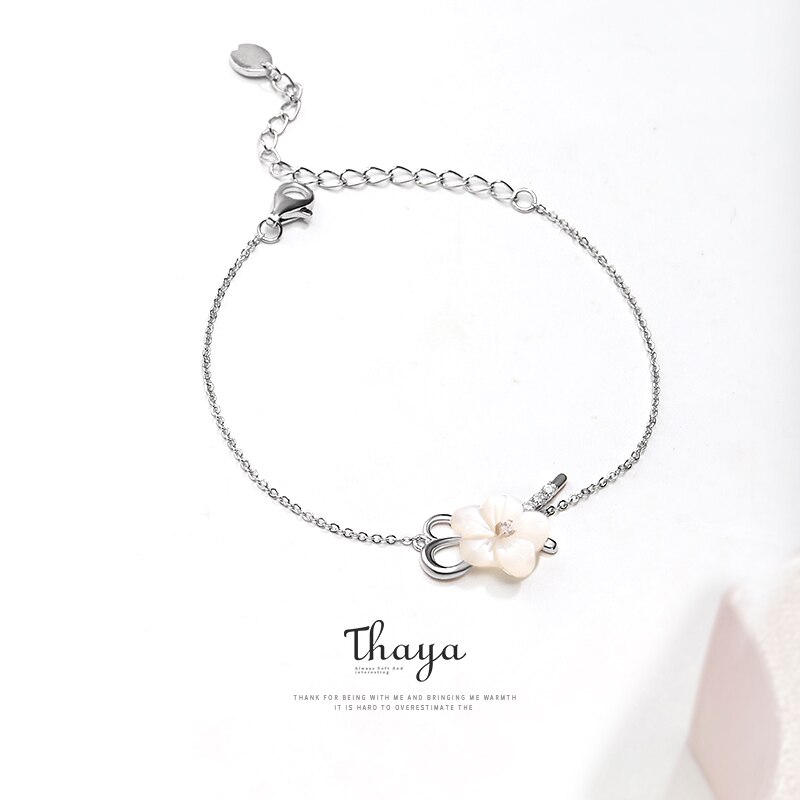 Thaya Rosa Weiße Blume Sets Natürliche shell 925 Sterling Silber Ohrringe Halskette Armband Sets für Frauen Schmuck