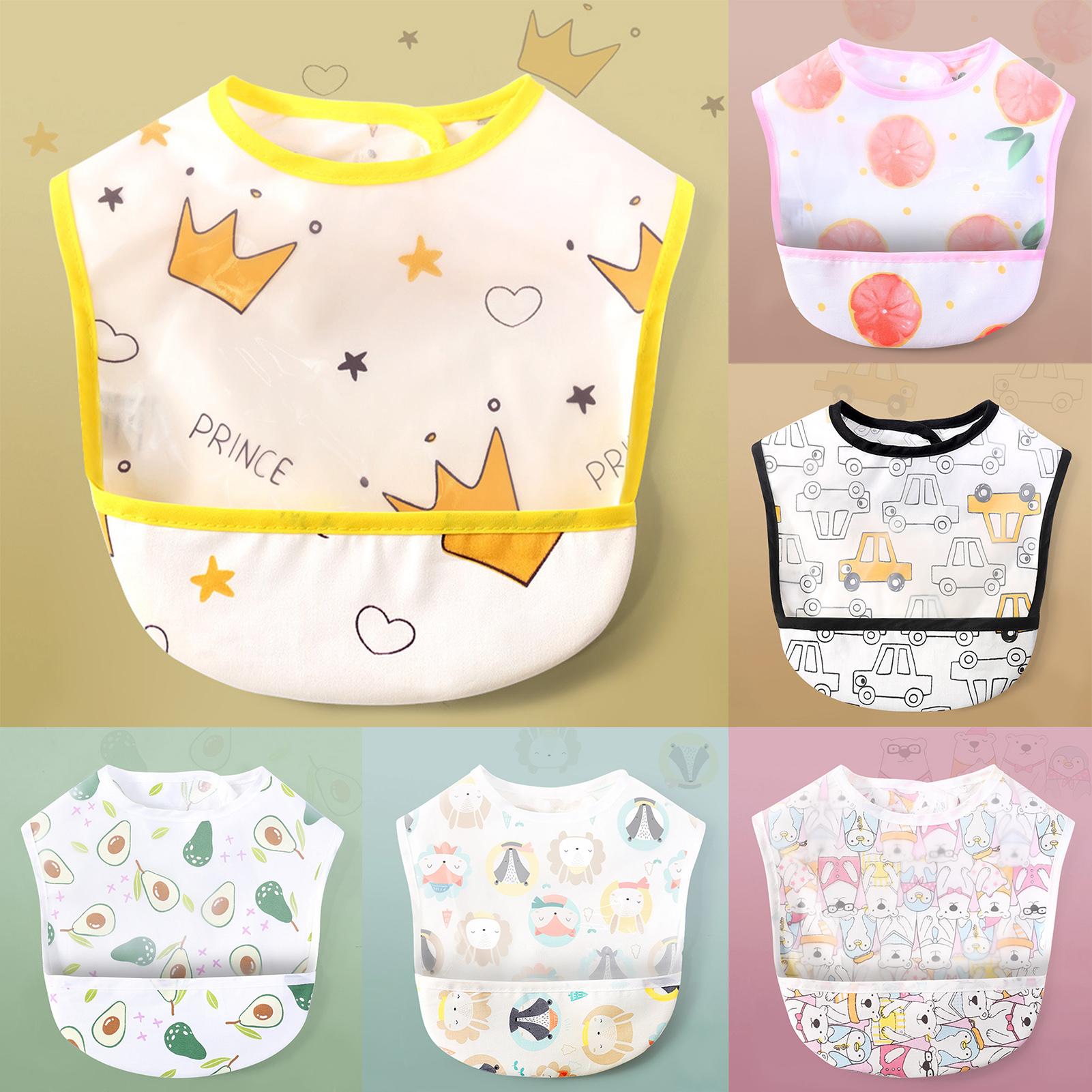Tablier à manches longues pour enfants, dessin d&#39;alimentation, décolleté réglable, imperméable, doux, attrape-nourriture, bavoirs