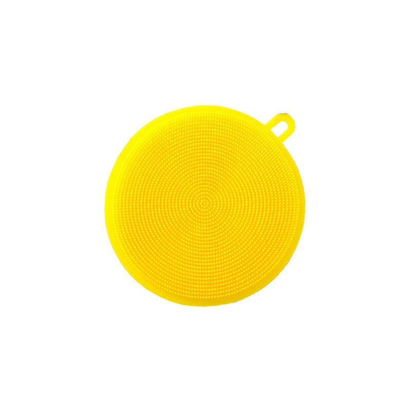 1 pz spazzole per la pulizia del Silicone morbido cuscinetto abrasivo in Silicone lavaggio spugna piatto ciotola pentola detergente strumento di lavaggio accessori da cucina: Colore rosa