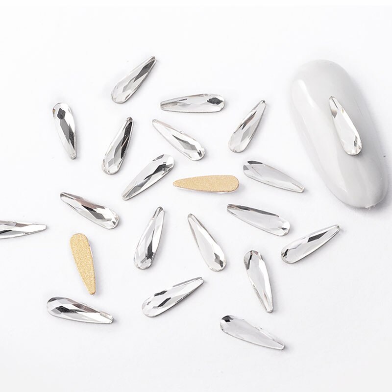 10 Uds. Crystal AB colorida gota de agua arte de uñas diamantes de imitación súper brillante 3D uñas arte en las uñas con piedras decoración gemas DIY manicura: 1145