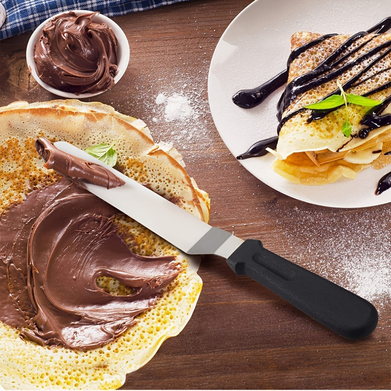 1 Stück Kuchenspatel aus Edelstahl, Kuchendekormesser mit Griff, Kuchenspatel, Küchenutensilien, Backwerkzeuge