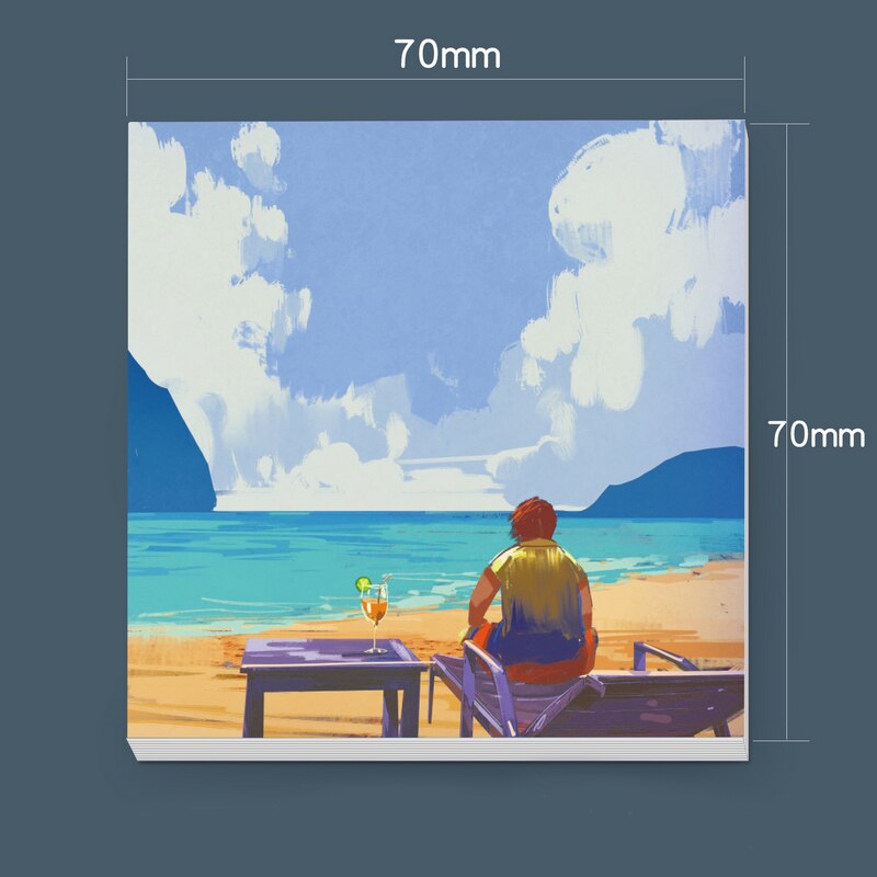 30 Sheets Cartoon Oil Painting View Memo Pad Posted It Sticky Notes Planner Sticker Notepad School Supplies Kawaii Stationery: 11