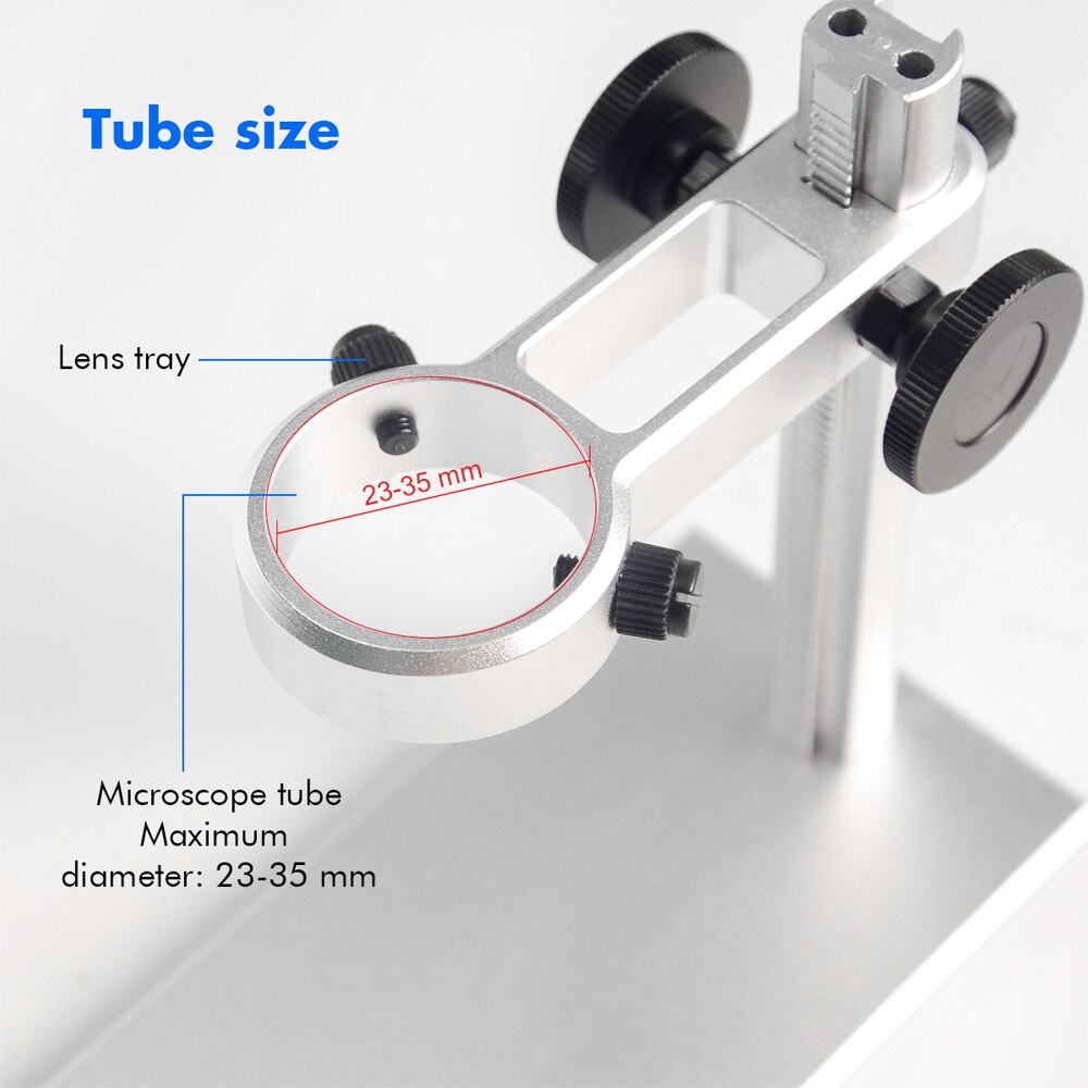 Aluminum Alloy Microscope Stand Microscope Metal Bracket with Adjustment Height 23-35mm Clamping Diameter for Most Microscopes