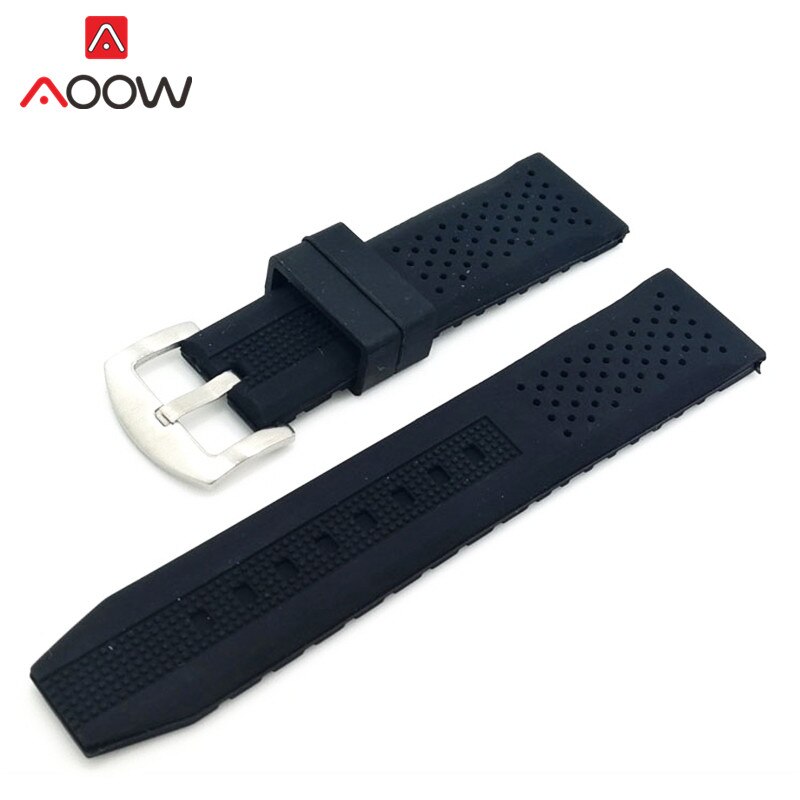 Universal silikon sportsrem klokkereim 18mm 20mm 22mm 24mm vanntett gummi erstatning armbånd bånd belte klokke tilbehør