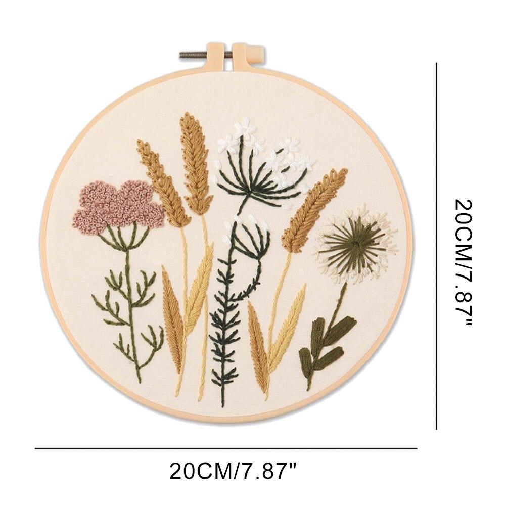 Full Range Of Embroidery Starter Kit With Embroidery Hoop DIY Handmade Instruction Cross Stitch Needlework For Beginners Adults: 63D