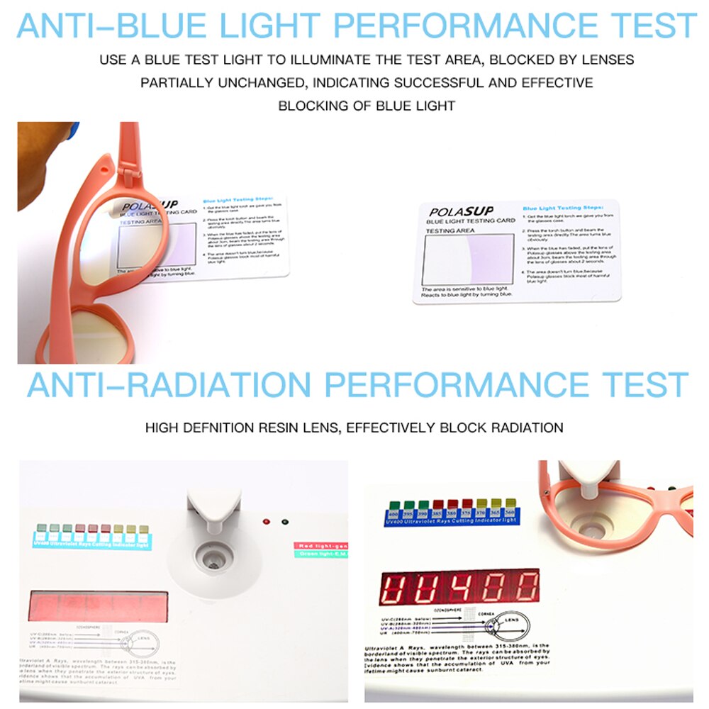Longkeeper anti blåt lys børnebriller med bilformet brilleetui børn fleksibelt optisk stel eyeware dreng pige briller