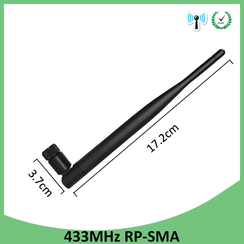 2 sztuk 433 Mhz lora antena 5dbi RP-SMA złącze antena 433 mhz antena dla lora lorawan 433 m + 21cm SMA męnarty kabel pigtailowy