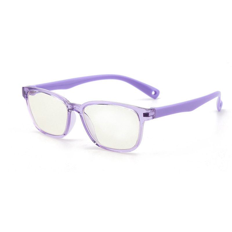 Blue Light Glasses Children Blocking Computer Eyeglasses Kids Girls Transparent TR90 Soft Silicone Frame UV400: C11
