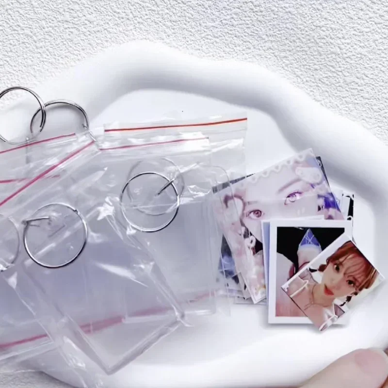 5/50 Stück transparenter Fotorahmen-Schlüsselanhänger, Quasten, schnappen-in, individueller Einsatz, Foto-Acryl-Rohling-Schlüsselanhänger, klarer leerer Bild-Anhänger