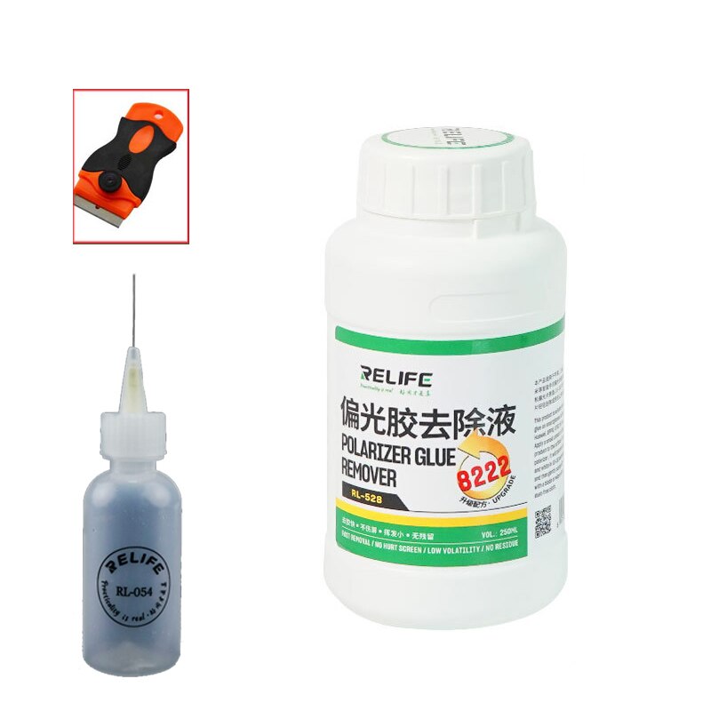 RELIFE RL-538 OCA Efficient liquid remover Touch Screen Removing Liquids Repair Glue Fluid PCB Cleaning for Iphone Sumsung+knife: 8222