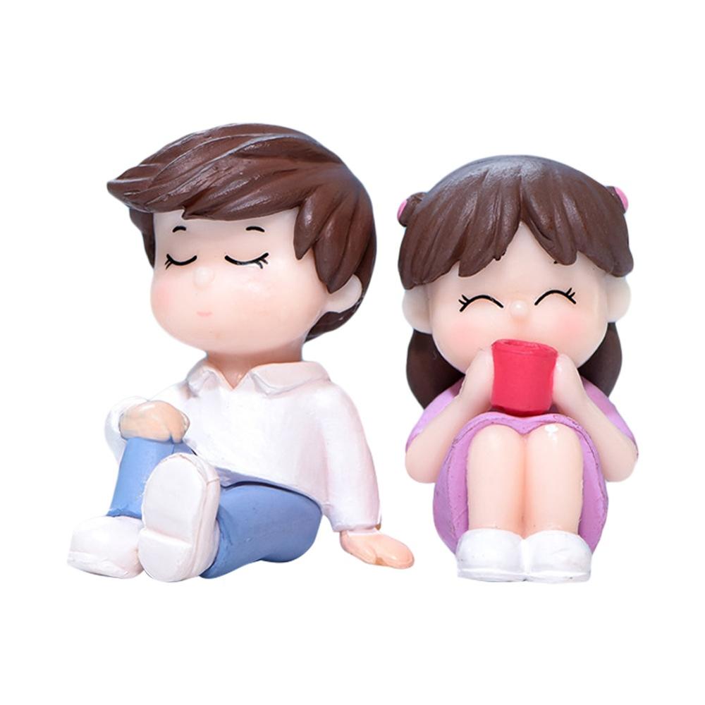 Mini park benk bestefar bestemor modell miniatyr plast hage statuer landskap hage dekor ornament skulpturer: 14