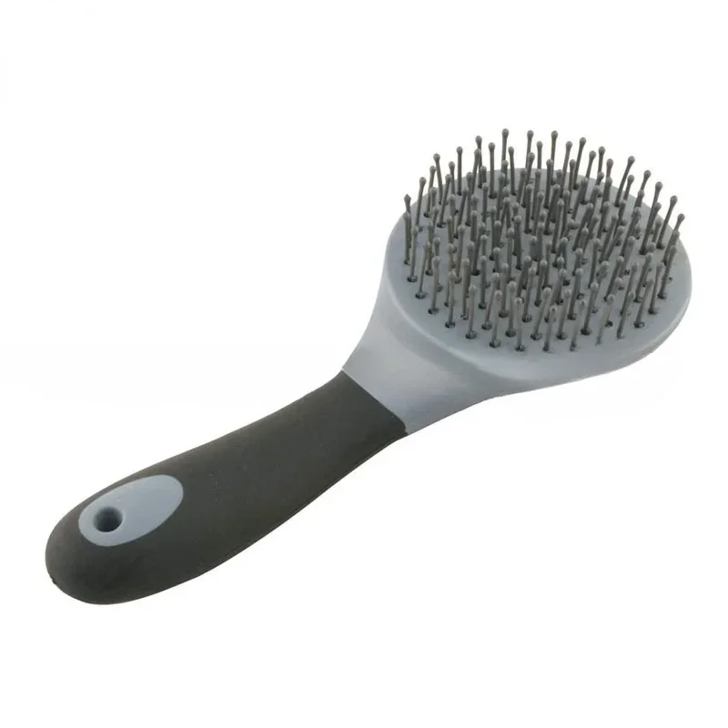 Cavalo Juba e Cauda Escova, Em Forma Redonda, Grip De Borracha Macia, Cerdas De Agulha, Kit De Limpeza Estável, Escova De Higiene, Cor Aleatória