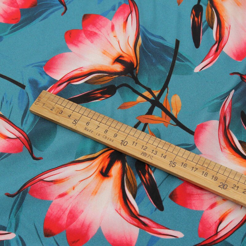 Modne kwiatowe druku czysty jedwab krepa chińska tkanina jedwabna naturalna jedwabna tkanina miękka, SCDC1179