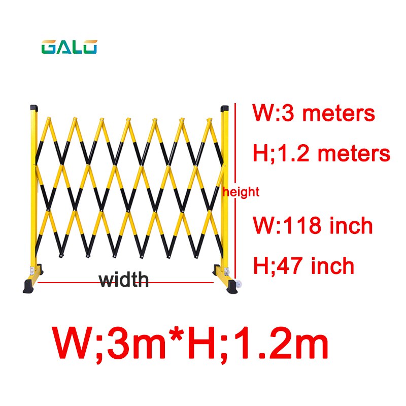 Vallas telescópicas FRP, protección de aislamiento, valla de seguridad, valla de aislamiento plegable móvil: W3 H1.2 meter