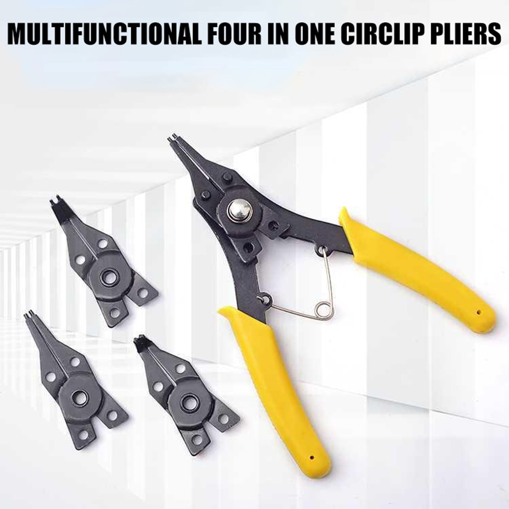 4 in 1 Snap Ring Pliers Plier High Carbon Steel Spring Disassembly Tools Retaining Clip Jewelry Circlip Pliers Ring Remover