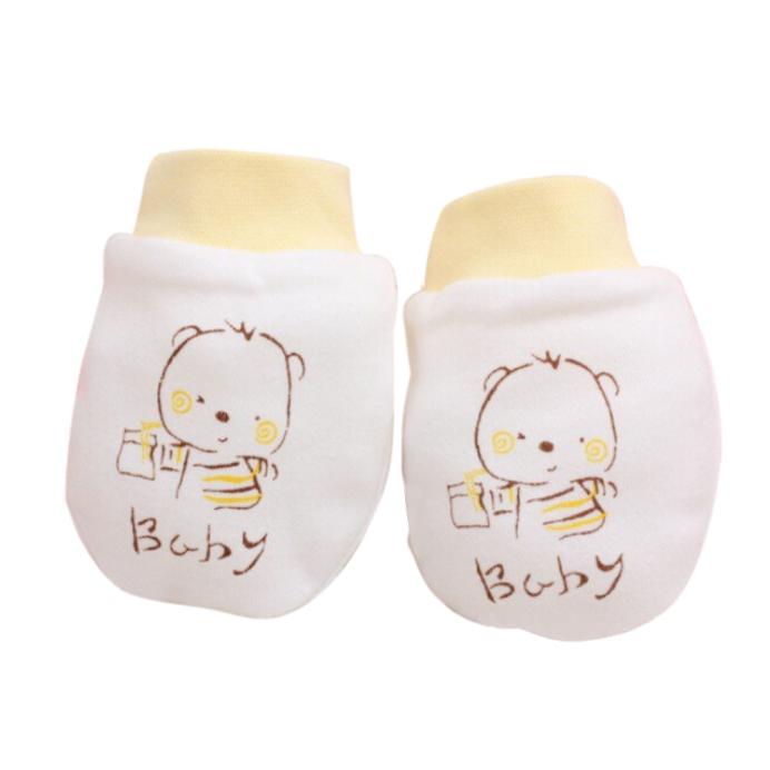 1 Pairs Cute Cartoon Baby Infant Boys Girls Anti Mittens Soft Gloves Lovely Very Soft Baby Cotton Gloves Protection Tiny Hand