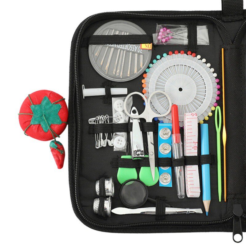 132pcs/Set Portable Sewing Box Kitting Needles Kits Tools Quilting Thread Stitching Embroidery Craft Sewing Home Travel Organize