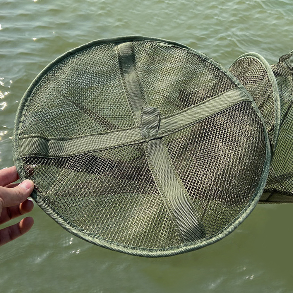 Portable Fishing Landing Net Pot Trap Fish Shrimp Mesh Cage Crab Crayfish Lobster Catcher Collapsible Fish Trap Fishing Supplies