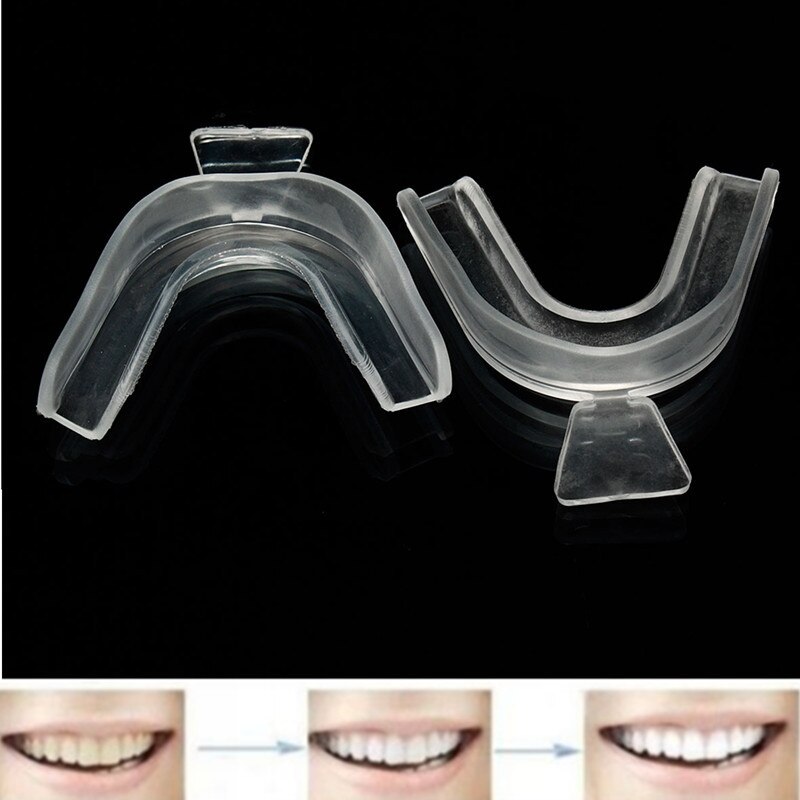 2Pcs Tanden Bescherming Transparante Night Guard Gum Shield Mond Trays Voor Bruxisme Tanden Whitening Slijpen Voor Boksen Apparatuur