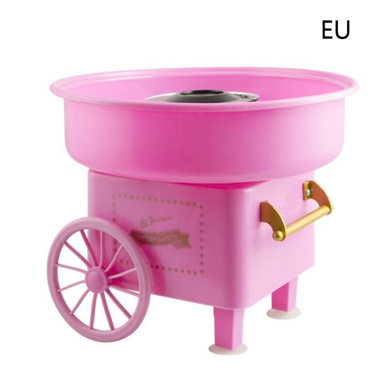 Nostalgi vagn sockervadd maskin mini candy floss maker hemmabruk bänkskiva elektriska barn: Rosa / Eu