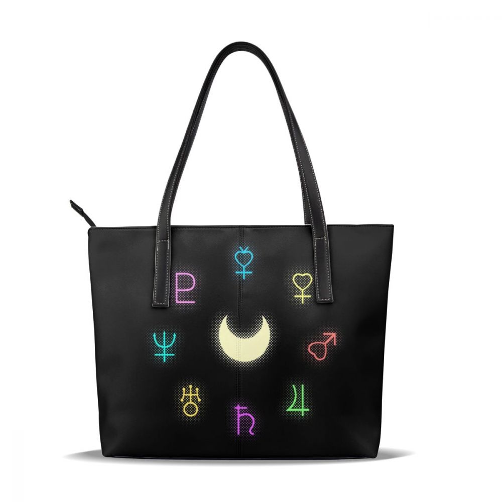 Saturn – sac à main en cuir imprimé pour femmes, fourre-tout tendance surdimensionné pour adolescentes: Sailor Senshi