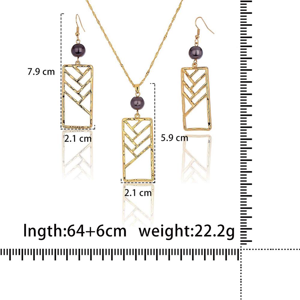 Cring Coco Hollow Geometric Necklace Earrings Hawaiian Black Pearl Polynesian Samoa jewelry Set Earing Necklaces Sets for Women