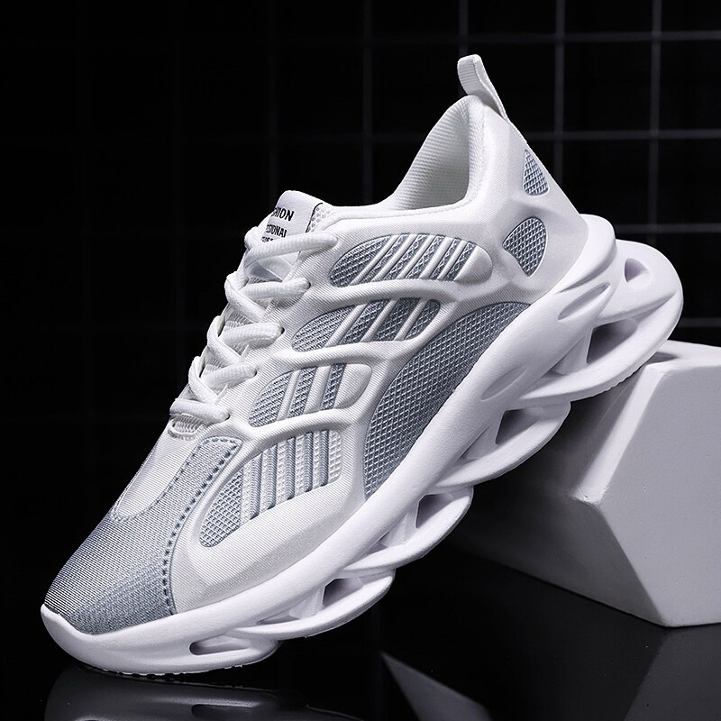 Männer Sport Schuhe Komfortable Grün Luft Gittergewebe herren Turnschuhe Mann Laufschuhe Ich bin Freien Flut Straße Plattform Stoff Schuhe: Weiß / 10