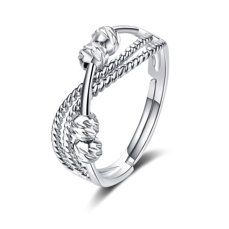Angst ring kvinder mænd runner fidget angst ring med perle bekymring stress relief smykker justerbar stable ring: D3-8.7mm